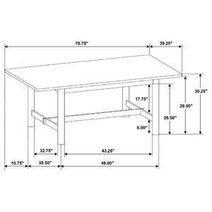 English Elm Graham Walnut Veneer Rectangular Table with Trestle Base Seats Six for Family Dining B062P441070