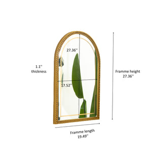 English Elm 20'' Avri Mirror - Golden Beaded Arch LED Vanity Mirror with 3 Color Temperatures for Stylish Rooms W2615P346499