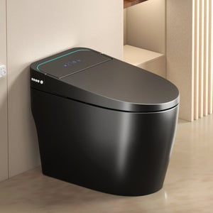 English Elm Unique Intelligent One Piece Toilet with Bidet Warm Air Dryer and Auto Sensor Seat Black W3133P476381