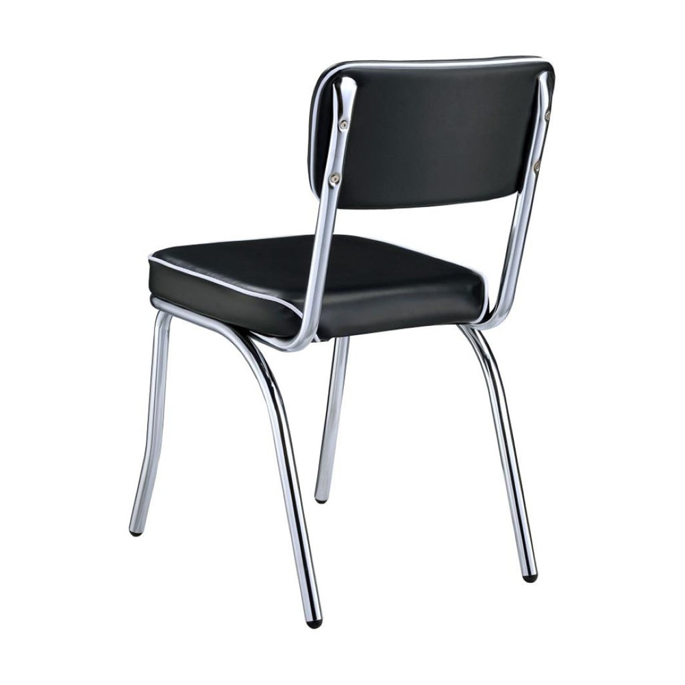 English Elm Set Of 2 Vintage-Inspired Upholstered Side Chairs With Chrome Frame For Stylish Dining Spaces B016P225404-GIGA