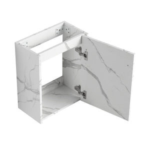 English Elm 16'' Floating Wall-Mounted Bathroom Vanity with Ceramic Basin, Soft-Close Door, Water-Resist Finish White W999P236337