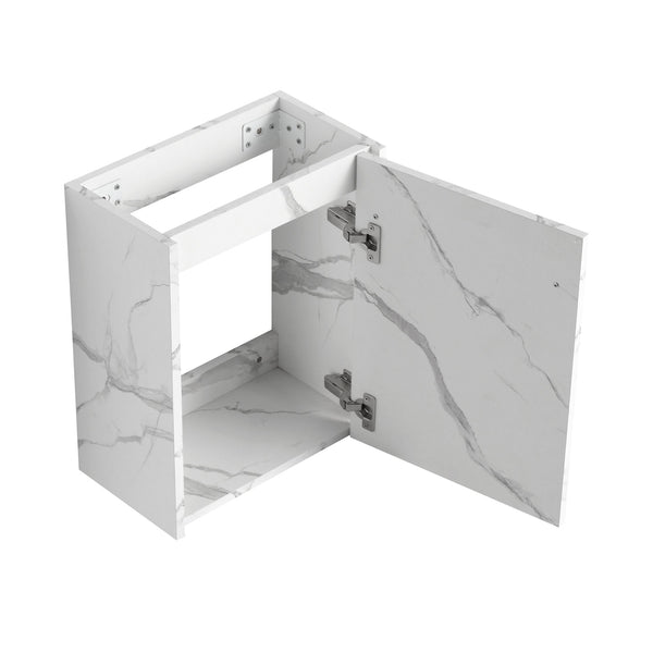 English Elm 16'' Floating Wall-Mounted Bathroom Vanity with Ceramic Basin, Soft-Close Door, Water-Resist Finish White W999P236337