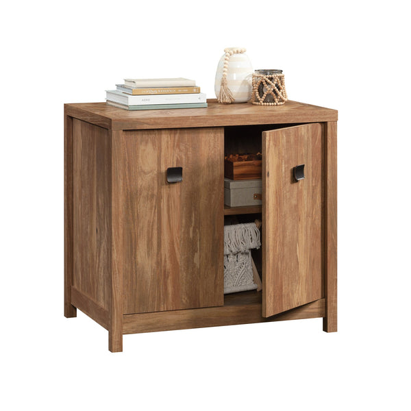 English Elm Library Base - Stylish Brown Herringbone Storage Solution For Compact Spaces, Home Office & Living Room B356P402670