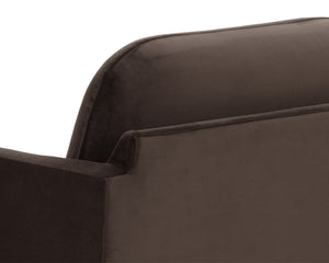 Sunpan EVERTON Sofa - Retro-Inspired Meg Dark Brown Design with Plush Cushions for Ultimate Comfort 111511