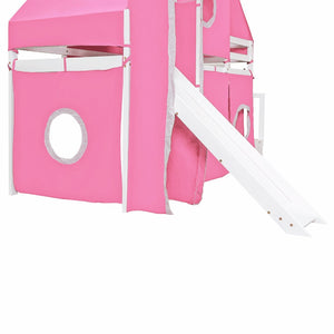 English Elm Twin Castle Loft Bed with Play Tower Pinewood Frame for Kids Bedroom Storybook LT000568AAH-1