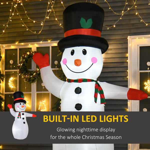 English Elm Christmas Inflatable Snowman 8 Foot Led Lit Self Inflating Outdoor Yard Decor T3971P383924