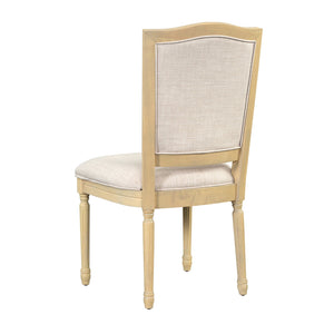 English Elm TOPMAX Rustic 7-Piece Solid Wood Extendable Dining Set with 18" Removable Leaf, 6 Upholstered Chairs, 2 Drawers Natural SP000078AAN