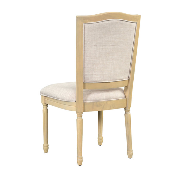 English Elm TOPMAX Rustic 7-Piece Solid Wood Extendable Dining Set with 18" Removable Leaf, 6 Upholstered Chairs, 2 Drawers Natural SP000078AAN