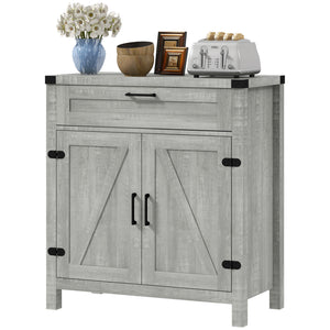 English Elm Homcom Modern Farmhouse Sideboard Buffet Cabinet With Storage Drawer & Barn Doors For Versatile Style W2225P229533
