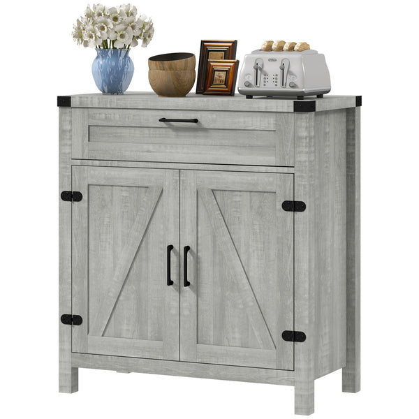 English Elm Homcom Modern Farmhouse Sideboard Buffet Cabinet With Storage Drawer & Barn Doors For Versatile Style W2225P229533