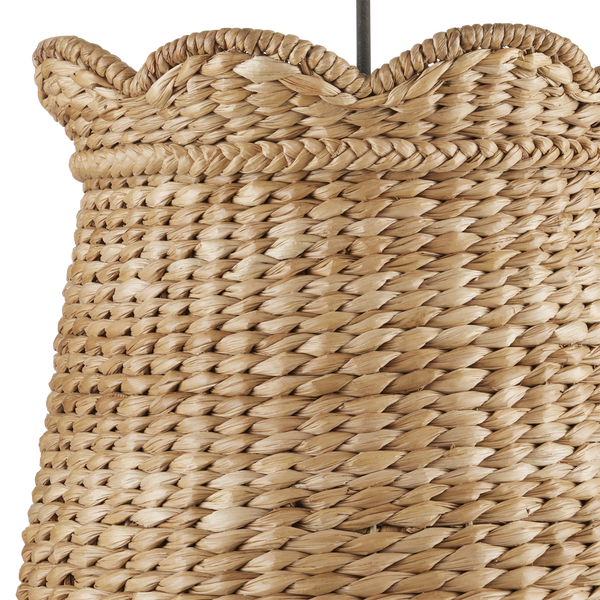 Annabelle Pendant - Artisan-Made Woven Light Fixture in Natural Water Hyacinth with Parisian Flair