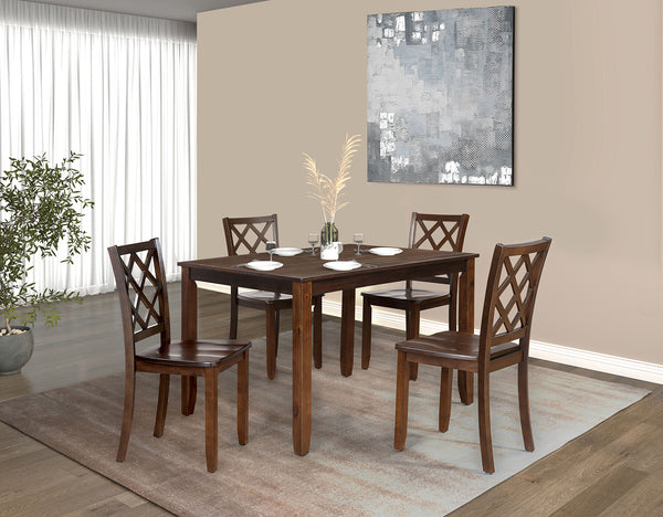 English Elm Transitional Counter Height 3pc Dining Set with USB Charging, Storage Shelves & Padded Seats Cherry 52 L x 41 W x 11 H B2741P381484
