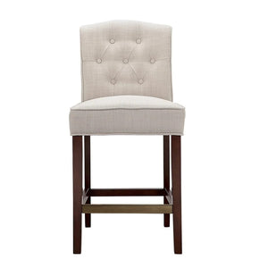 JLA Home Madison Park - Tufted Counter Stool with Tan Upholstery, Button-Tufted Back, High-Density Foam & Espresso Legs Overall Comfort and Transitional Style FPF20-0395