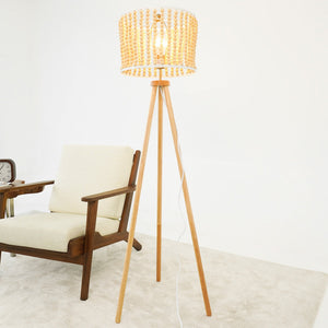 English Elm Ashcroft Furniture - Reading Brillo Three Legged Floor Lamp Brown Wood - Slim Plug-In Reading Light for Bed, Chair, Study (96) B183P315097
