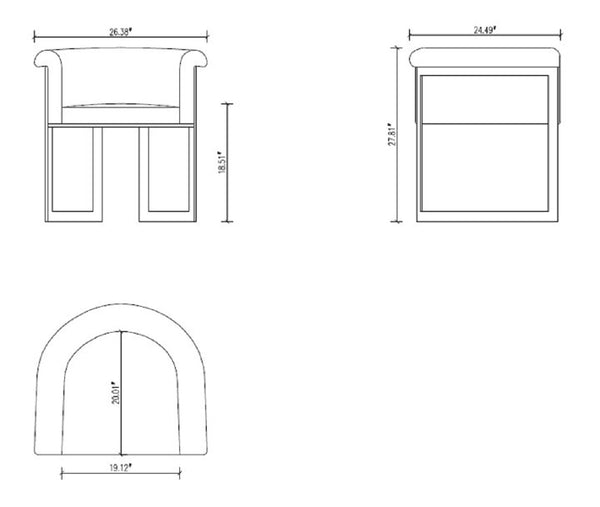 English Elm Corso Modern Metal Dining Chair with Smooth Vegan Leather Upholstery and Geometric Black Frame Gray B365P397741
