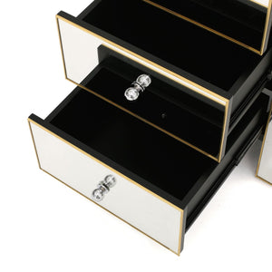 English Elm Christopher Knight Home® - Elegant Mirrored Nightstand Gold-Edged 3-Drawer Accent Table with Ample Storage & Reflective Glam (26") 57778.00