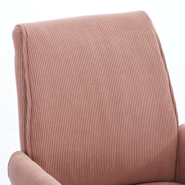 English Elm Mid-back Pink Corduroy Office Chair with Memory Foam Cushion, Ergonomic S-curve Support & Armrests W2311P323757