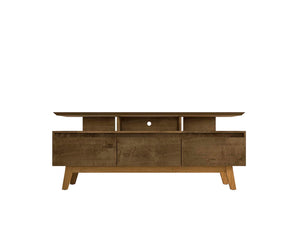 English Elm Yonkers 71" Rustic Brown Tv Stand - Modern Farmhouse Design With Open Shelving & Storage Solutions B365P398377-GIGA