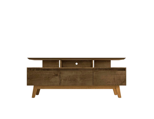 English Elm Yonkers 71" Rustic Brown Tv Stand - Modern Farmhouse Design With Open Shelving & Storage Solutions B365P398377-GIGA