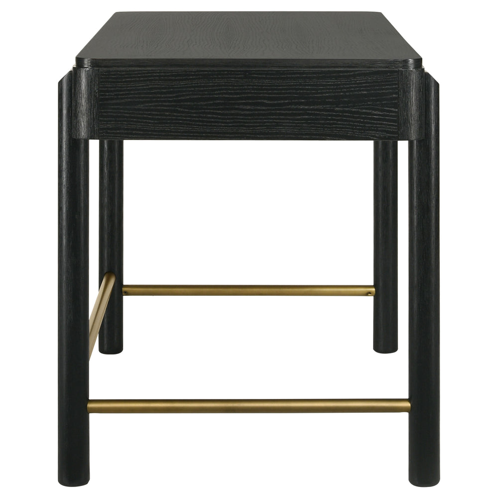 English Elm Anser Modern Coastal 2-Drawer Vanity Desk in Black with Aged Brass Hardware and Rounded Legs — Stylish Console Storage B062P299883