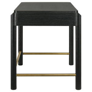 English Elm Anser Modern Coastal 2-Drawer Vanity Desk in Black with Aged Brass Hardware and Rounded Legs — Stylish Console Storage B062P299883