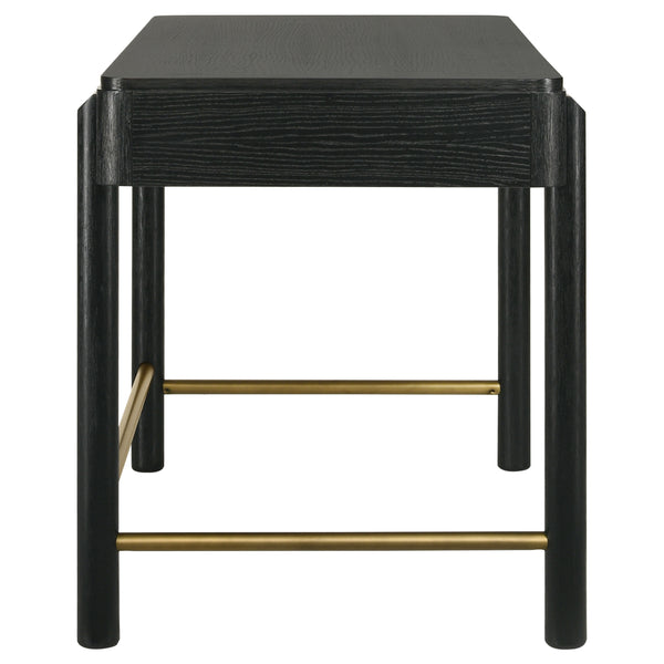 English Elm Anser Modern Coastal 2-Drawer Vanity Desk in Black with Aged Brass Hardware and Rounded Legs — Stylish Console Storage B062P299883