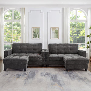 English Elm Swivel Barrel Accent Chair Chenille Tufted Round Club Seat for Living Room Lounge Grey N719S002290E