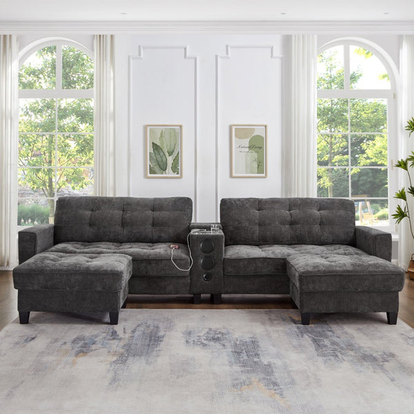 English Elm Swivel Barrel Accent Chair Chenille Tufted Round Club Seat for Living Room Lounge Grey N719S002290E
