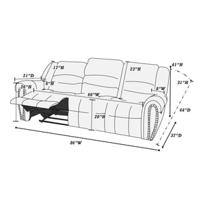 English Elm Plush Relax Manual Motion Sofa - Oversized Dark Brown Leather 3-Seat Couch For Ultimate Comfort B011P205586-GIGA