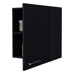 English Elm Wenge Wall Cabinet 1 Door — Space-Saving 23.6"x19.7" Wenge Finish, Easy-Clean Particle Board Storage B062P252191