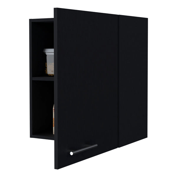 English Elm Wenge Wall Cabinet 1 Door — Space-Saving 23.6"x19.7" Wenge Finish, Easy-Clean Particle Board Storage B062P252191