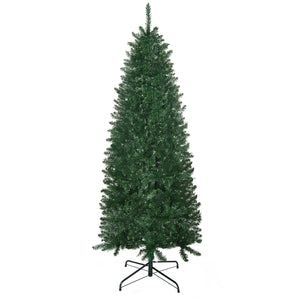 English Elm Homcom 6' Slim Fir Christmas Tree - Realistic Branches, Space-Saving Design, Easy Setup & Storage W2225P249625