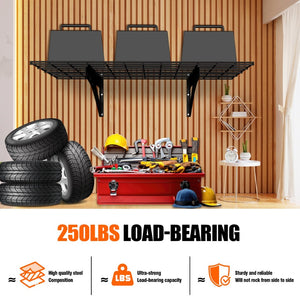 English Elm 24*48 Heavy Duty Metal Wall Shelves 2 Pack Garage Storage 250 Lb Steel Rack W1831P296097