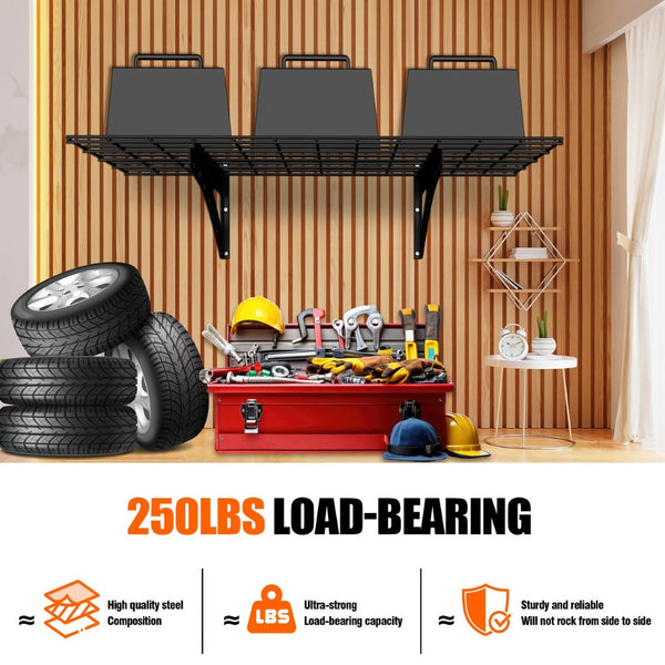English Elm 24*48 Heavy Duty Metal Wall Shelves 2 Pack Garage Storage 250 Lb Steel Rack W1831P296097