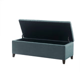 Madison Park Shandra Transitional Tufted Top Soft Close Storage Bench FUR105-0041 Blue