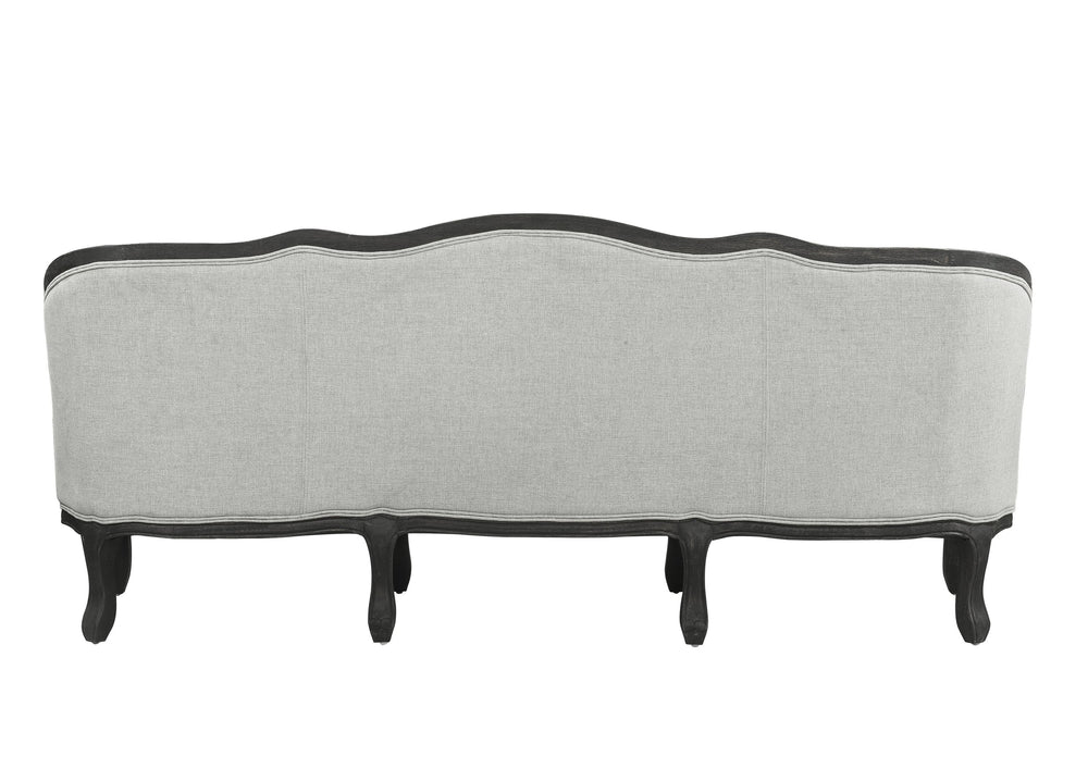 English Elm Samael Gray Linen Sofa with Dark Brown Wood Finish, Pocket Coil Seats, 3 Pillows, Durable Frame B2726P271162
