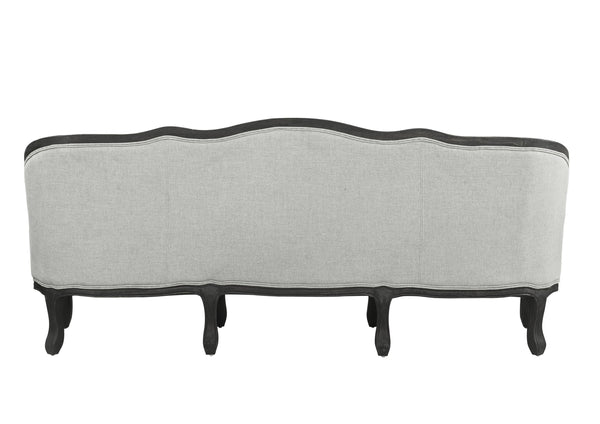 English Elm Samael Gray Linen Sofa with Dark Brown Wood Finish, Pocket Coil Seats, 3 Pillows, Durable Frame B2726P271162