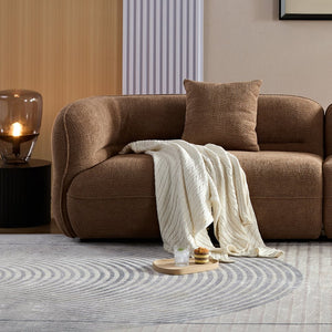 English Elm WKS11CZ Camel sectional sofa set with durable fabric, solid wood frame, high-density sponge comfort pillows W2085S00056