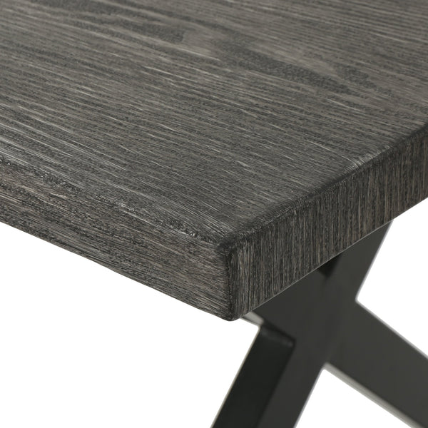 English Elm Christopher Knight Home® - Rolando Outdoor Aluminum Dining Table with Steel Frame, Grey/Black — 70.5" Patio Table for Garden, Durable Cast Aluminum 61625.00TGRY