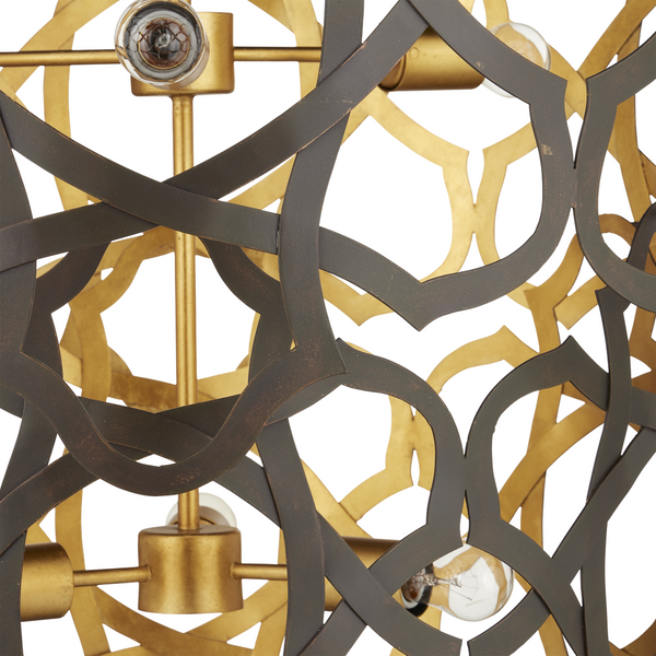 Mauresque Captivating Bronze & Gold Chandelier with Elegant Floral Design for Contemporary Spaces