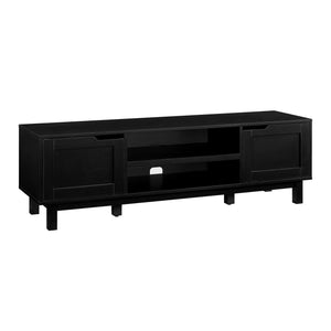 Tromso Modern 58" 2-Door TV Stand in Solid Black - Stylish Storage & Cord Management for TVs Up to 65"