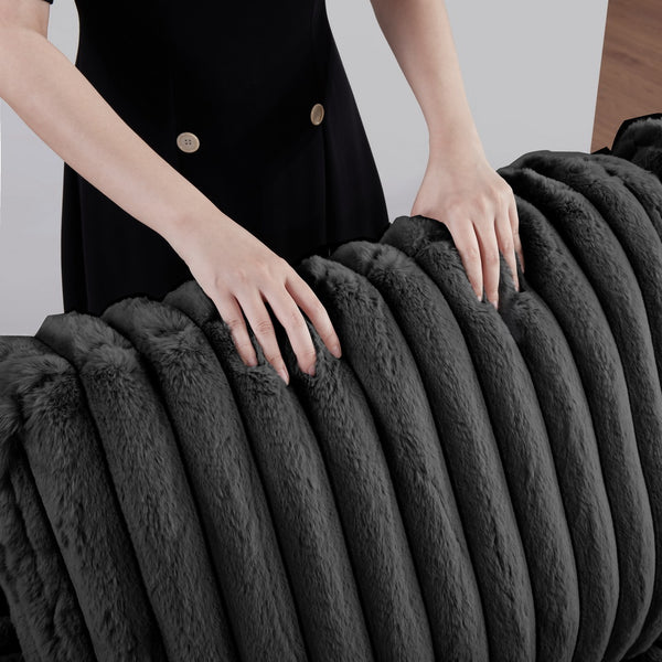 English Elm ST2401 corduroy sofa sleeper with pull-out bed and dual chaise storage, breathable plush comfort DARK GREY W1805S00110