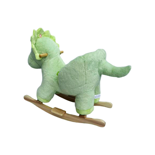 English Elm Kids Plush Dinosaur Rocking Toy with Safety Belt Lullaby Sounds and Hand Puppets W3723P374145