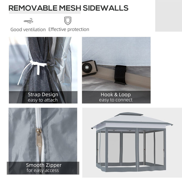 English Elm Outsunny 12' X 12' Pop Up Canopy Tent With Mesh Walls – Adjustable Height & Portable Carry Bag For Events W2225P174262-GIGA