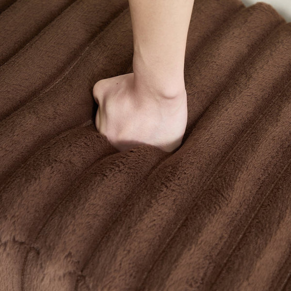 English Elm 49.2" Wide Faux Fur Flip Top Storage Bench with Black Metal Legs, Soft Foam Seat, Sturdy 275 lb Capacity Brown W3098P272530