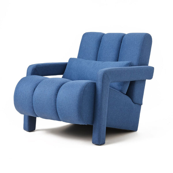 English Elm Modern Linen Accent Chair Scandinavian Style with Lumbar Pillow for Living Room W2671P411189