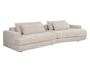 Sunpan Baela Sofa - Luxurious Danny Cream Upholstery with Removable Cushions and Stylish Black Wood Base