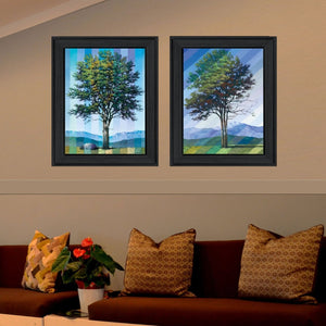 English Elm "catching Light as Time Passes" Tim Gagnon Diptych Wall Art Black Wood Frame B06787244