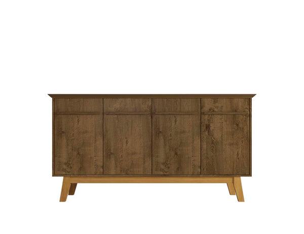 English Elm Yonkers 63" Sideboard with Soft-Close Doors and Removable Shelf, Beveled Top & Solid Wood Legs Rustic Brown B365P398257