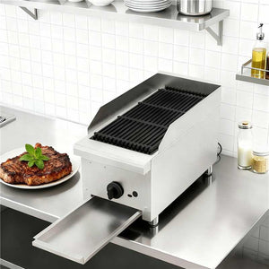 English Elm 12 Inch Single Burner Countertop Gas Charbroiler with Lava Rock and Cast Iron Grates W5057P394260
